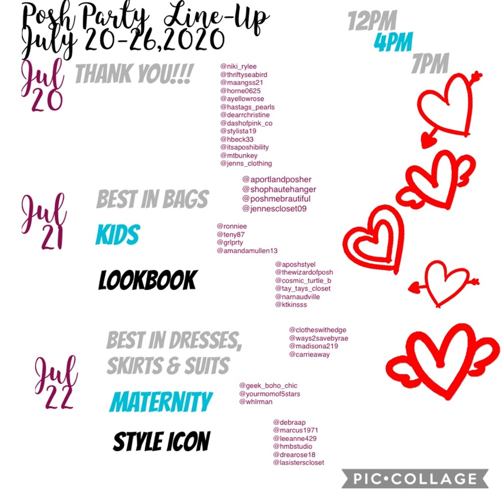 Posh Party LineUp July 20-26,2020
